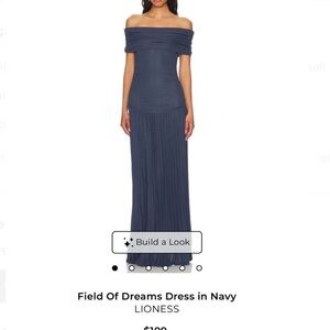 Lioness off the shoulder Navy Maxi Dress
